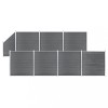 VidaXL Set panouri gard, 7 pătrate + 1 oblic, gri, 1311x186 cm, WPC