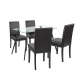 Set de masă Alen 4+1 negru-negru