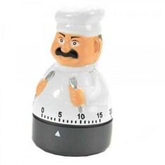 Cronometru mecanic de bucatarie forma de Bucatar, 60 de minute, 10 x 5.5 cm, material ABS