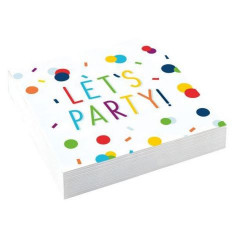 Servetele petrecere aniversara confetti 25x25 cm