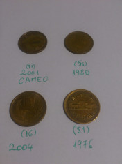 Lot 4 monede Japonia, 10 yen, diferite (aUNC/UNC/Cameo) 1976,1980,2001,2004 foto