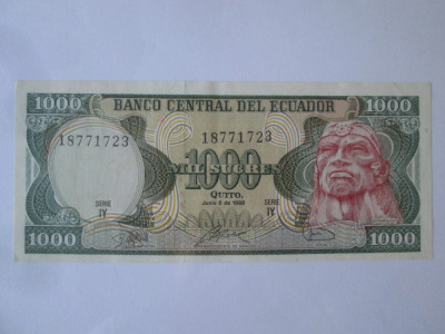 Ecuador 1000 Sucres 1988 aUNC foto