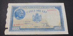 ROMANIA 5000 lei 1945 Decembrie (0093776) f. vertical foto