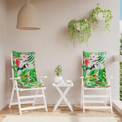 vidaXL Perne de scaun spătar &amp;icirc;nalt, 2 buc., multicolor, textil oxford 377653 foto