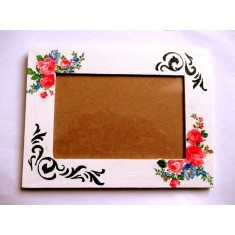 Rama decorata cu motiv floral, rama foto din lemn 33707