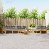 vidaXL Set de canapele de exterior cu pernă 6 pcs Alb și gri deschis 3386090