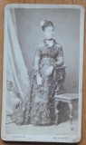 Foto Franz Duschek pe carton, secol 19, doamna din inalta societate