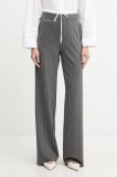 Marella pantaloni Emme by Marella culoarea gri, lat, high waist, 2525786022200
