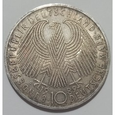 Germania, 10 Mark 1989, Comemorativa, Argint.