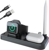 Statie de incarcare wireless 3-&icirc;n-1 pentru Apple Watch Airpods Pencil AiteFeir, USB ,negru, 10 X 6,6 X 7,8 cm