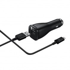 Incarcator Auto Compatibila cu Samsung Adaptive Fast Charging, EP-LN915U + Cablu Micro USB, Negru foto