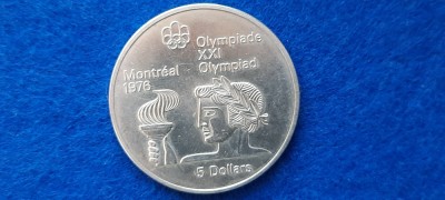 CANADA 5 DOLLAR 1976 AUNC argint foto