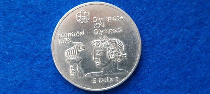 CANADA 5 DOLLAR 1976 AUNC argint