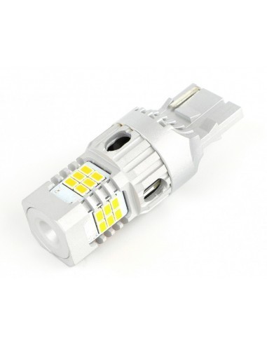 Led Auto ALB T20, Super Canbus Cu 24 SMD 3020 12V Fara Polaritate BTLE5040C-7440-ALB cu o singura intensitate