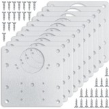 Set Accesorii Balamale Dulap Din 10 Piese, Excitat&reg;，34 Suruburi Incluse, Vine cu surubelnita，Otel Inoxidabil,