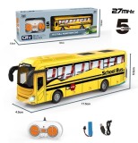 Autobuz scolar cu telecomanda, 5 functii, lumini, USB, 17.5 cm