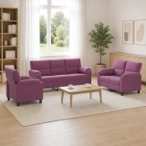 Set de canapea 3 pcs Violet Catifea