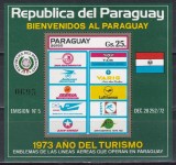 Paraguay 1974 - 1973 Anul Turismului, Colita, RARA, MNH