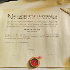 B297-I-Diploma de Doctor Thomam Wurzl Universitatea Vindobonensis Austria.