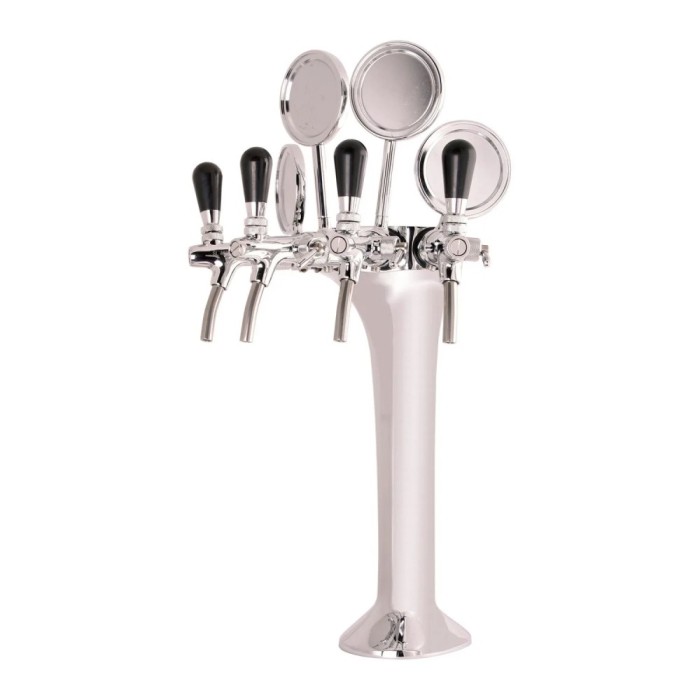 Schanks&auml;ule, Bierzapfs&auml;ule 4-leitig, Chrom - Elegante &amp; Hochwertige f&uuml;r Bars &amp; Restaurants, &quot;Topp-Qualit&auml;t!&quot;