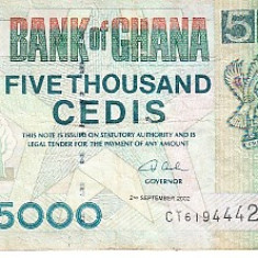 M1 - Bancnota foarte veche - Ghana - 5 000 cedis - 2002