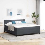 Cumpara ieftin Pat cu arc LED cu headboard Gri inchis si alb 180 x 200 cm