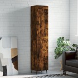 vidaXL Dulap &icirc;nalt, stejar fumuriu, 34,5x34x180 cm, lemn prelucrat