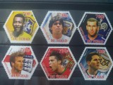 Tchad 2014, sport, fotbal, Messi, Ronaldo, Maradona, Pele, forma hexagonala, serie completa MNH