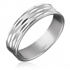 Inel argint 925 - trei rânduri de model pe circumferință - Marime inel: 55