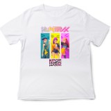 Tricou copii K Pop Demon Huntrix, 3-4 ani, alb, țesătură elastică