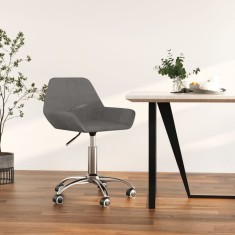 Scaun de birou pivotant, gri &amp;icirc;nchis, material textil foto