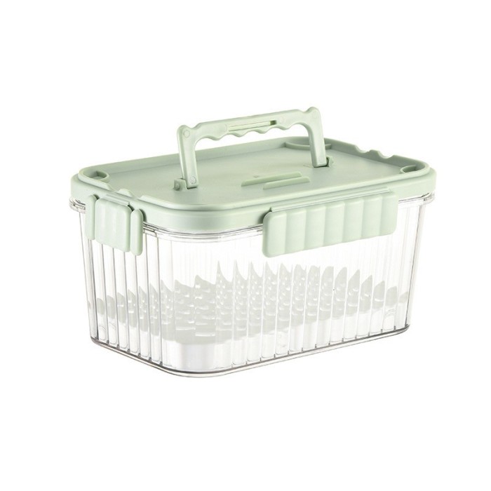 Caserola portabila pentru mancare fresh flippy, 550 ml, furculita pentru fructe, 7 x 11.5 x 16 cm, capac detasabil pentru congelator, etans, spatiu pe