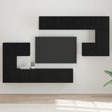 VidaXL Set comodă TV Pe perete 8 pcs Stejar negru