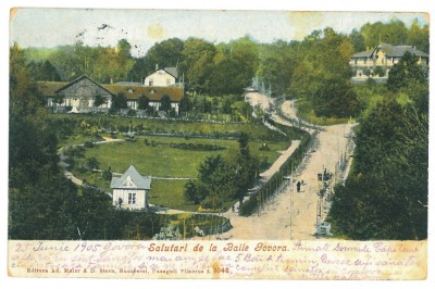 1938 - GOVORA, Valcea, Park, Romania - old postcard - used - 1905 foto