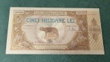 Bancnota 5000000 Lei Cinci Milioane Lei 1947 polimer Reproducere placata argint 9999%