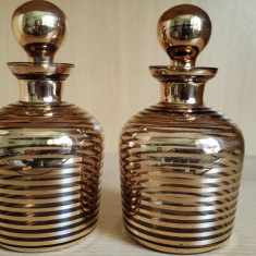 Set 2 flacoane de parfum din sticla vintage, anii 50-70 -