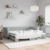 Gossi pat de zi cu extensie, gri deschis, 90x200 cm, catifea