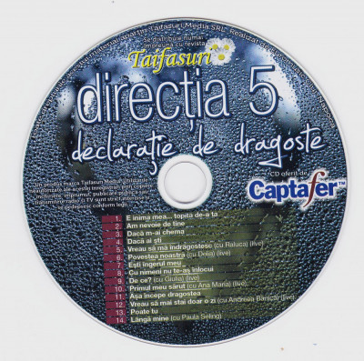 CD Pop rock: Directia 5 - Declaratie de dragoste ( original, stare foarte buna ) foto