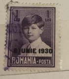 Timbre Romania Timbru Supratipar Mihai 8 iunie 1930, Stampilat