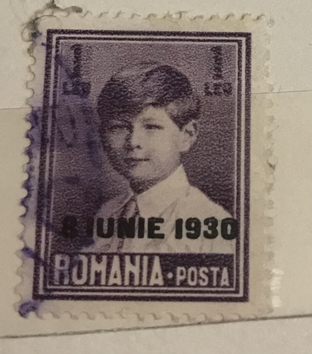 Timbre Romania Timbru Supratipar Mihai 8 iunie 1930