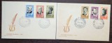 2 FDC ROMANIA - ANIVERSARI CULTURALE - 10.05.1965 - SERIE COMPLETA, LP 606, Romania de la 1950