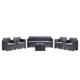 Set de mobilier de grădină Nero II Large cu 7 locuri, grafit