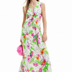 Desigual rochie culoarea alb, maxi, evazati