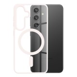 Husa magsafe compatibila samsung galaxy s24, atasare magnetica, clear case, nude pink