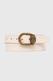 Kurt Geiger London curea de piele MAYFAIR 30 BELT femei, culoarea bej, 758441109