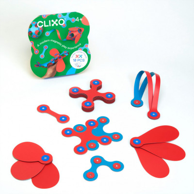 Set Clixo de construit cu magnet, Itsy pack Flamingo-Turquoise 18 foto