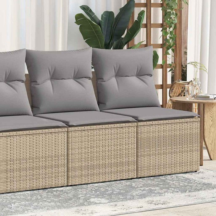 Gossi set canapele de gradina, 4 piese, cu perne, bej, poliratan