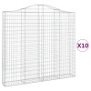 Cosuri gabion arcuite 10 buc, 200x30x180/200cm, fier galvanizat