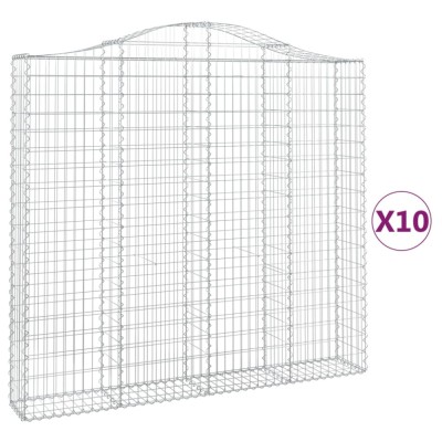 Cosuri gabion arcuite 10 buc, 200x30x180/200cm, fier galvanizat foto