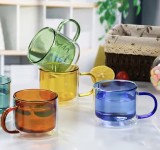 Set 4 cani , zRAINBOW, 250 ml din sticla borosilicata, cu perete dublu, multicolor